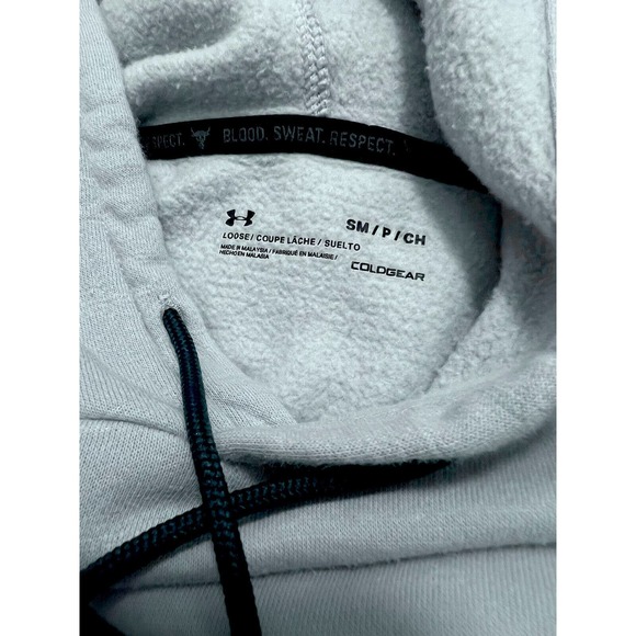Under Armour Project Rock Hoodie Men's Small Loose Coldgear Sweatshirt Respect - Picture 4 of 5
